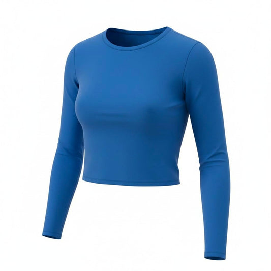 CROP TOP MANCHES LONGUES BLEU MEDIUM