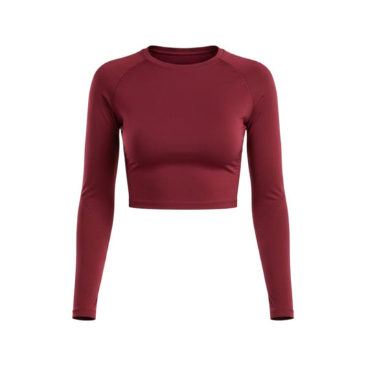 CROP TOP MANCHES LONGUES DE SPORT BOURGOGNE GYMSHARK MEDIUM