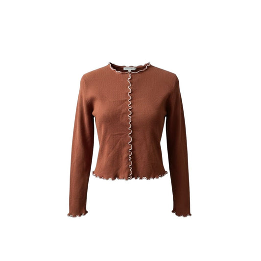 CROP TOP MANCHES LONGUES MARRON SIMONS X-SMALL