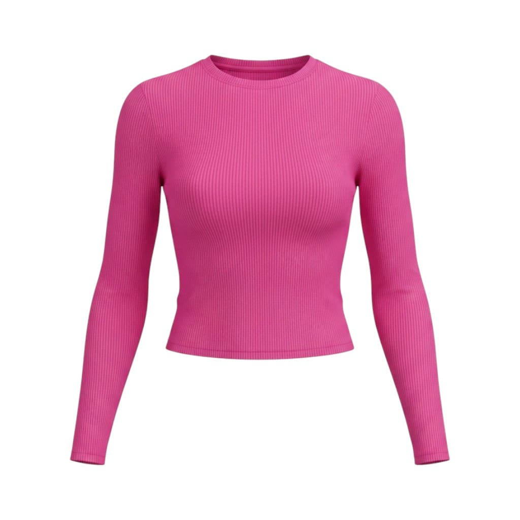 CROP TOP MANCHES LONGUES ROSE SMALL