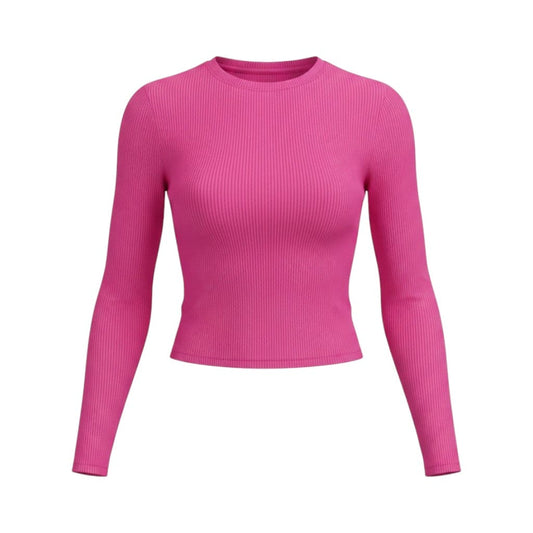 CROP TOP MANCHES LONGUES ROSE SMALL