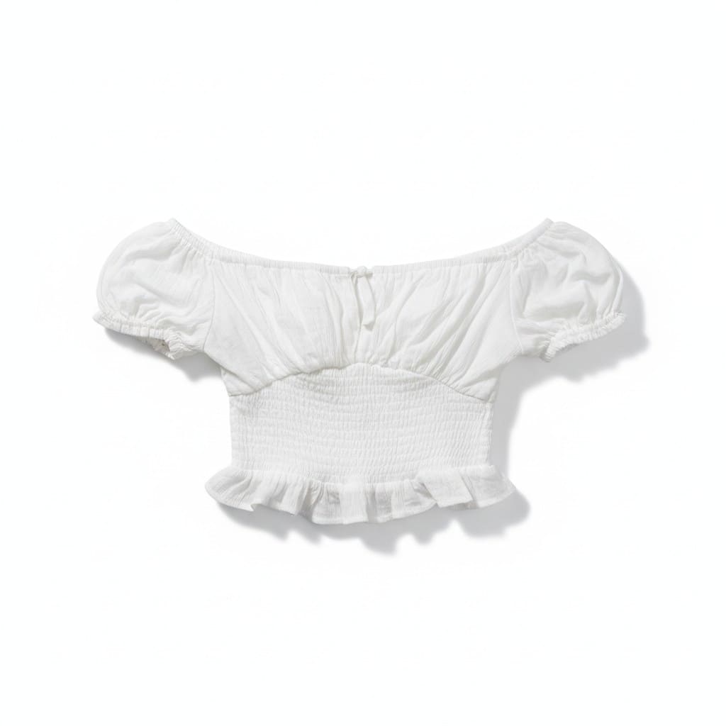 CROP TOP NEUF BLOUSE BLANCHE BLUENOTES X-SMALL