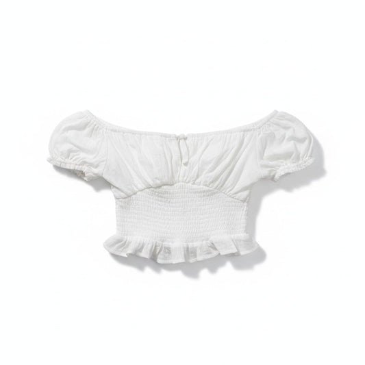 CROP TOP NEUF BLOUSE BLANCHE BLUENOTES X-SMALL