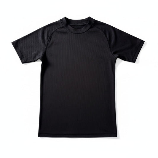 CROP TOP T-SHIRT NOIR DE SPORT BTWIN SMALL