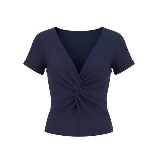 CROP TOP T-SHIRTS BLEU MARIN COL V SMALL / MEDIUM