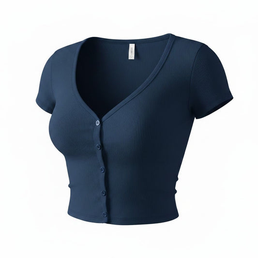 CROP TOP T-SHIRTS BLEU MARIN SUNDAY BEST ARITZIA MEDIUM