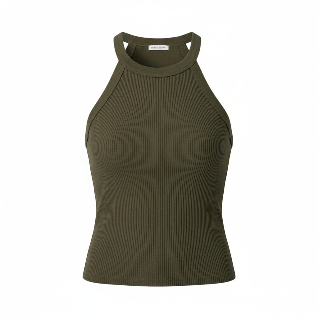 CROP TOP VERT KAKI CAMISOLE UNIQLO BRASSIÈRE INTÉGRÉ X-SMALL