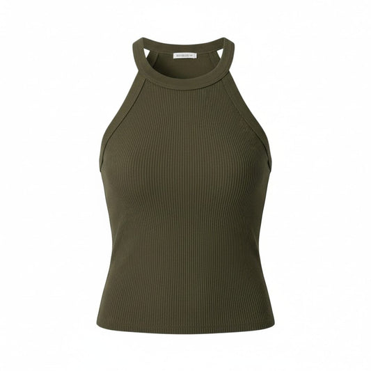 CROP TOP VERT KAKI CAMISOLE UNIQLO BRASSIÈRE INTÉGRÉ X-SMALL