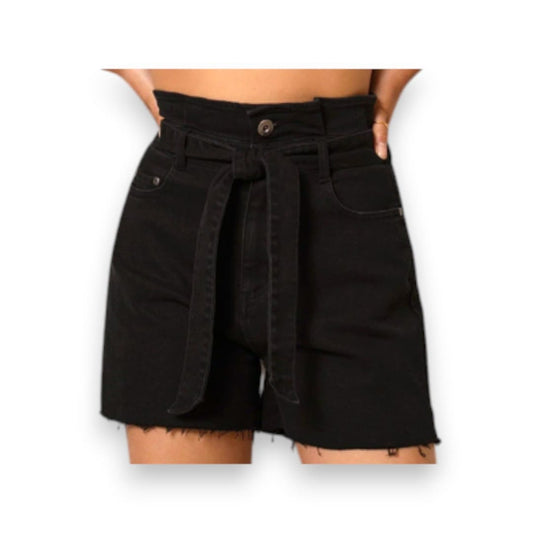 SHORTS EN JEANS NOIR TAILLE HAUTE WOMANCE SMALL