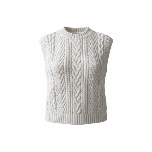 DEBARDEUR LAINAGE BLANC H&M X-SMALL