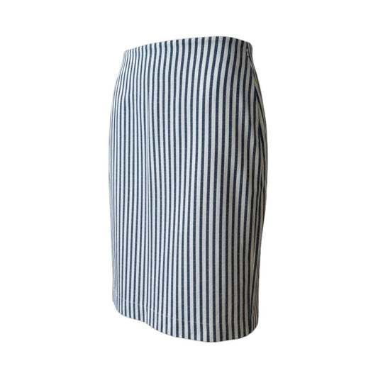 JUPE TAILLE HAUTE CRÈME LIGNÉ BLEU / GRIS DYNAMITE X-SMALL