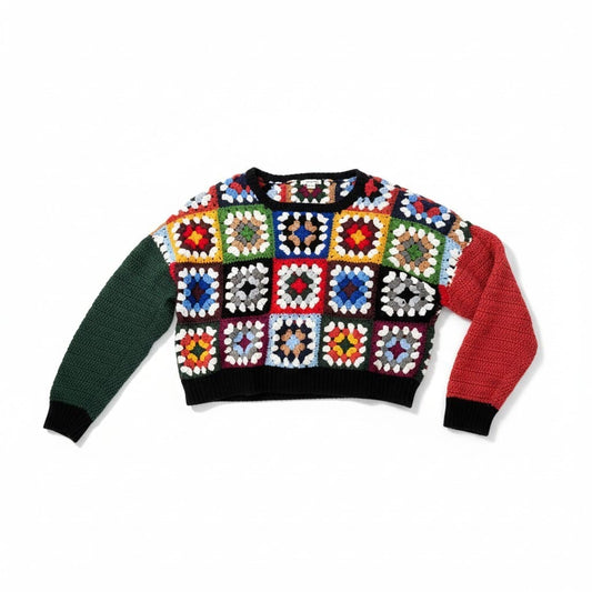 HAUT MANCHES LONGUES CROCHET FAIT À LA MAIN MEDIUM