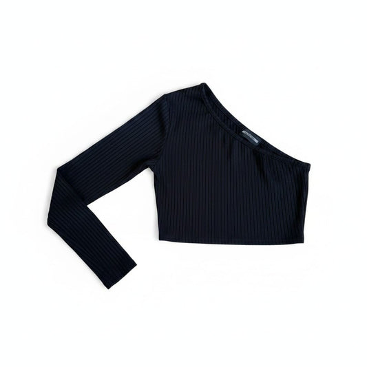 HAUT UNE MANCHE CROP NOIR X-SMALL / SMALL