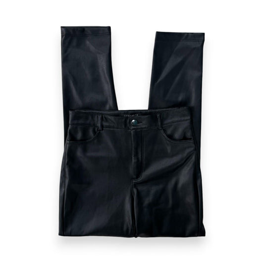 PANTALONS TAILLE HAUTE NOIR FAUX CUIRE DYNAMITE X-SMALL