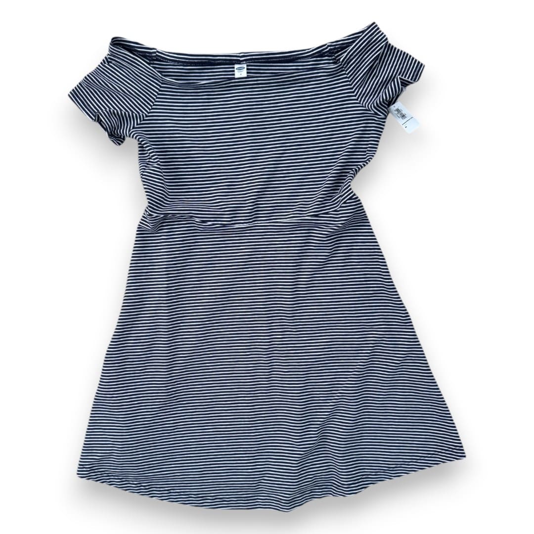 ROBE BLEU MARIN LIGNÉ BLANC OLD NAVY NEUVE MEDIUM