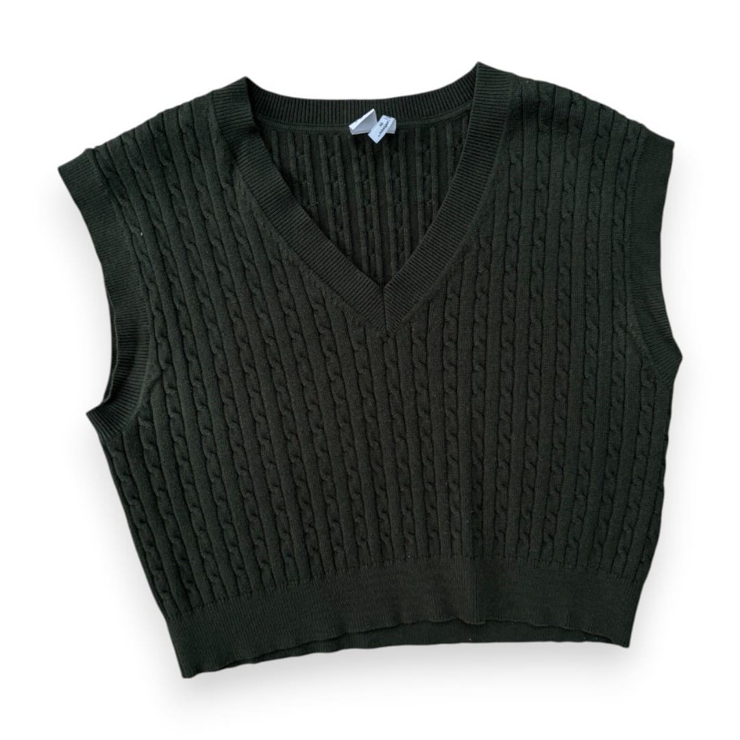 DÉBARDEUR CROP TOP VERT KAKI SIMONS SMALL