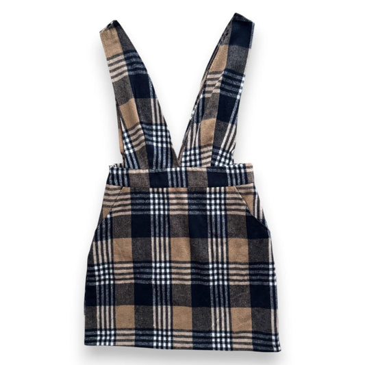 ROBE SANS MANCHES SALOPETTE MARRON, NOIR ET BLANC MEDIUM