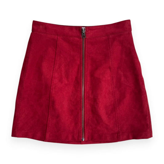JUPE EN VELOUR ROUGE WILFRED X-SMALL