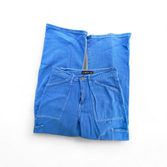 PANTALONS CARGO BLEU TAILLE HAUTE LIONESS SMALL