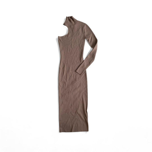 ROBE UNE MANCHE MARRON MI-LONGUE ZARA SMALL