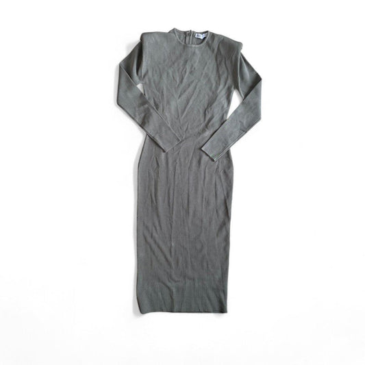 ROBE MI-LONGUE DOS OUVERT GRIS ZARA MANCHES LONGUES SMALL