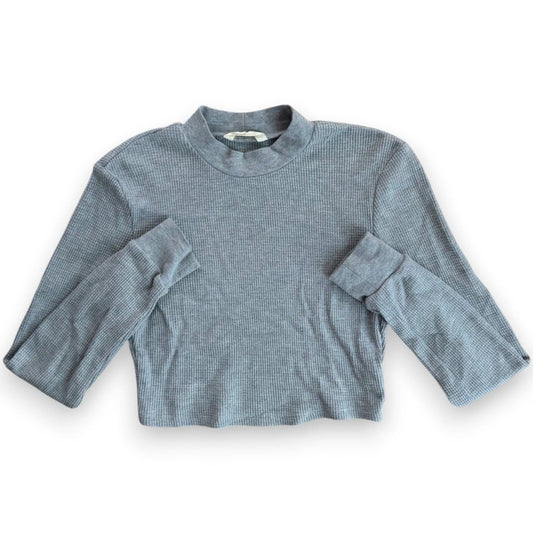 CROP TOP MANCHES LONGUES GRIS GAUFRÉS BLUENOTES MEDIUM