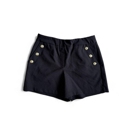 SHORTS TAILLE HAUTE NOIRE BOUTONS OR MEDIUM