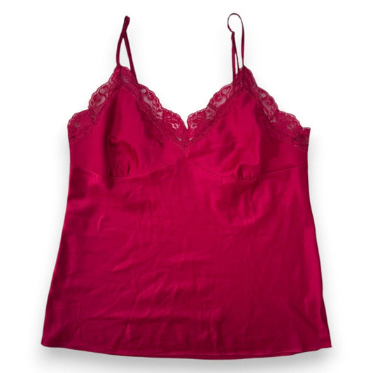 CAMISOLE DENTELLE ROUGE/BOURGOGNE LARGE