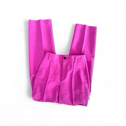 PANTALONS DROITS FUSCHIA ZARA X-SMALL