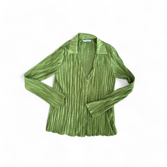 CHANDAIL MANCHES LONGUES VERT FROUFROU STRADIVARIUS SMALL