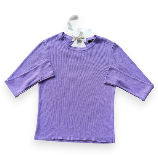CHANDAIL MANCHES LONGUES MAUVE DOS OUVERT BOUCLE BLANCHE SMALL