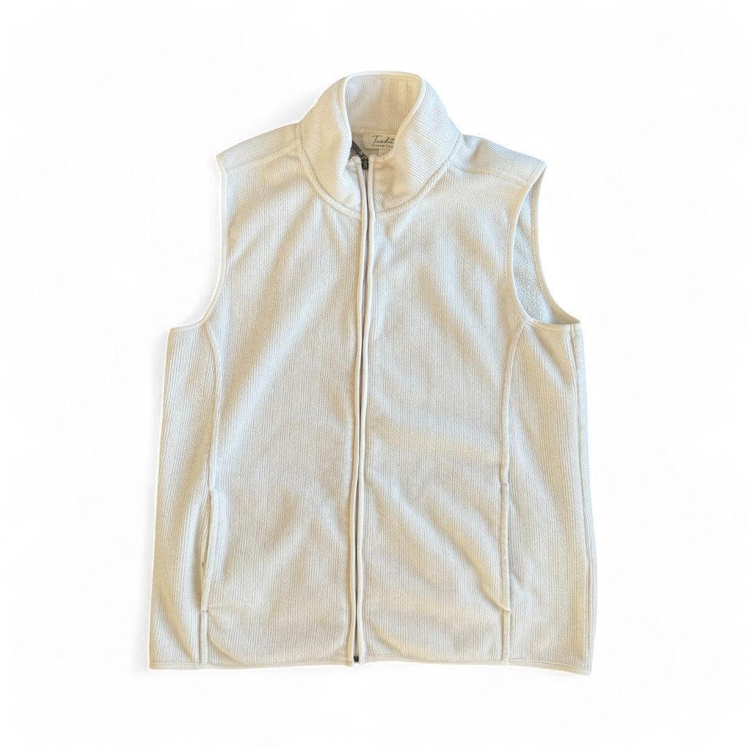 VESTE POLAR BLANCHE SANS MANCHES MEDIUM