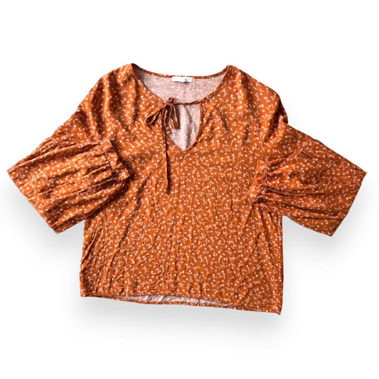 BLOUSE MANCHES LONGUES ORANGE AVEC DES FLEURS ARDENE MEDIUM