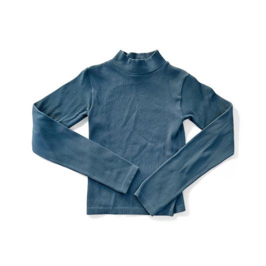 CROP TOP MANCHES LONGUES DOS OUVERT ZARA BLEU/GRIS SMALL