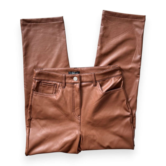 PANTALONS TAILLE HAUTE MARRON FAUX CUIR REITMANS SMALL