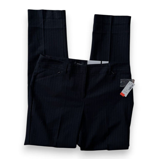 PANTALONS PROPRES TAILLE HAUTE BLEU MARIN LIGNÉ BLANC REITMANS NEUF MEDIUM