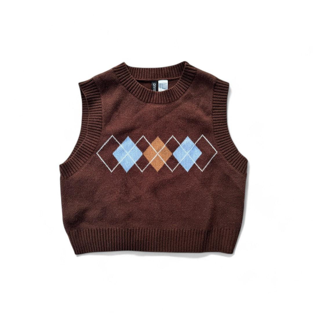 DÉBARDEUR CROP TOP MARRON H&M SMALL