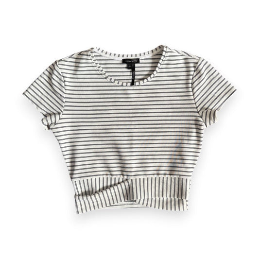 CROP TOP T-SHIRTS BLANC LIGNÉ NOIR DYNAMITE SMALL