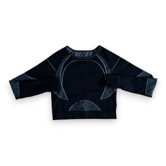CROP TOP CHANDAIL MANCHES LONGUES DE SPORTS NOIR MEDIUM