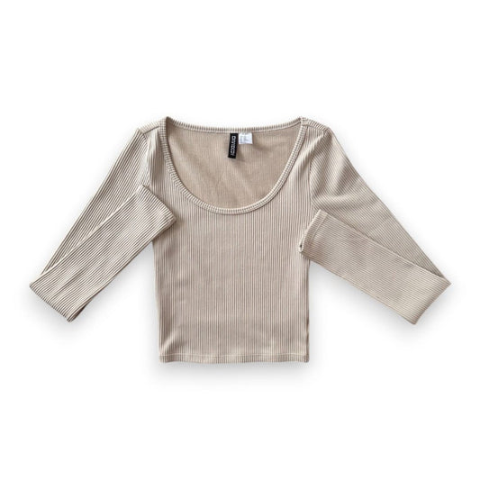 CROP TOP CHANDAIL MANCHES LONGUES CRÈME H&M X-SMALL