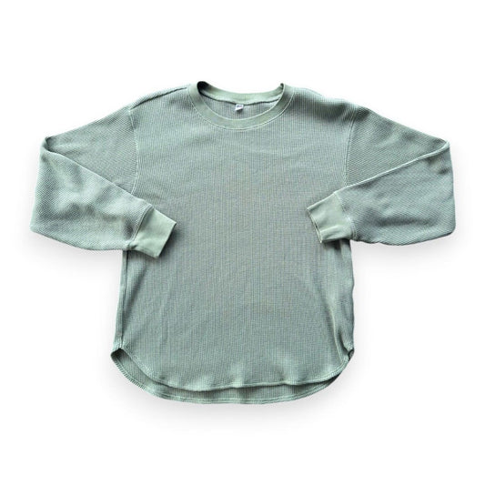 CHANDAIL MANCHES LONGUES VERT GAUFRÉ UNIQLO MEDIUM