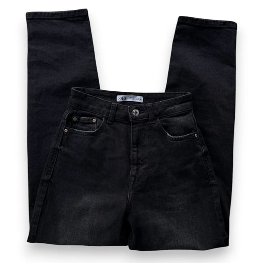 MOM JEANS TAILLE HAUTE NOIR ZARA X-SMALL