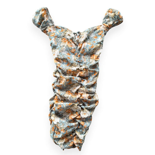 ROBE SCRUNCHIE BLEU ET BLANC X-SMALL