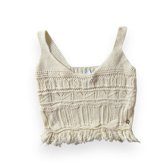 CROP TOP CAMISOLE CRÈME EN CROCHET MEDIUM