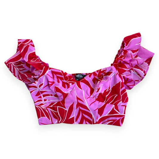 CROP TOP BLOUSE ROSE ET MAUVE MEDIUM