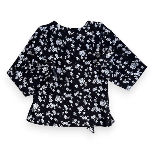 BLOUSE MANCHES LONGUES NOIR AVEC FLEURS BLANCHES DYNAMITE SMALL