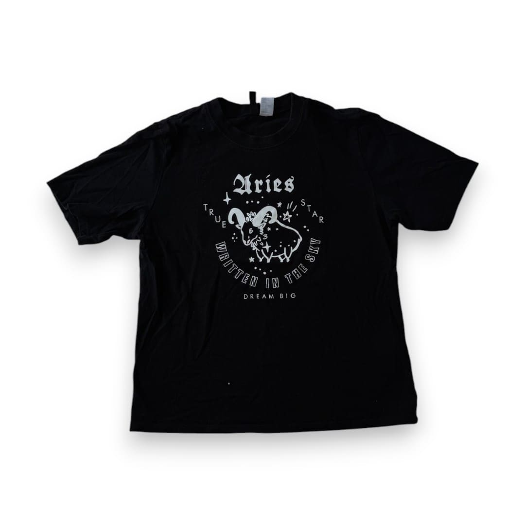 T-SHIRTS NOIR H&M "ARIES" SMALL