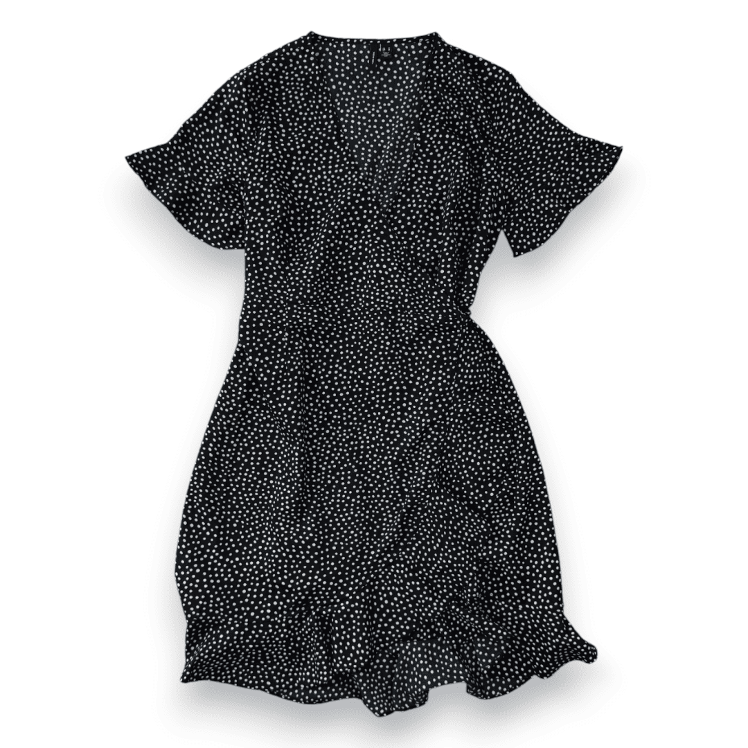 ROBE PORTEFEUILLE NOIR AVEC POINTS BLANCS VERO MODA MEDIUM