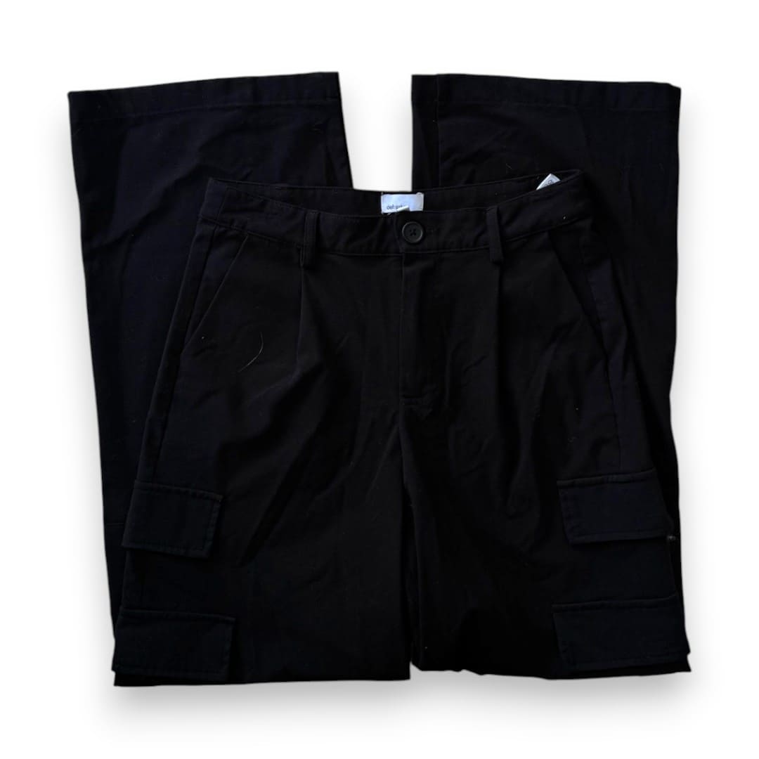 PANTALONS NOIR STYLE CARGO TAILLE HAUTE DEFROST SMALL