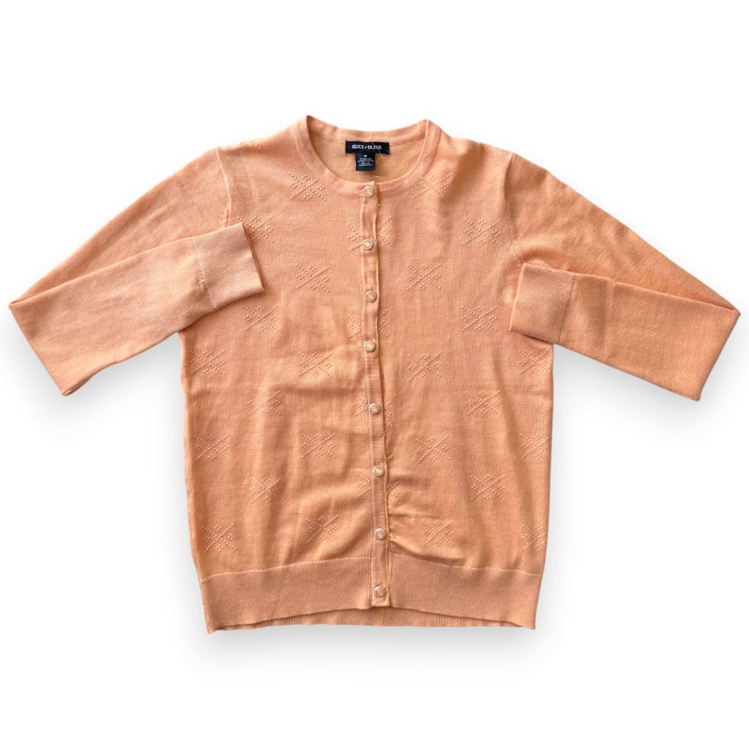 CARDIGAN ORANGE PÂLE AVEC MOTIFS MEDIUM